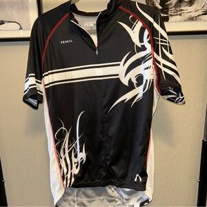 Primal Men's Cycling Jersey Size XLarge Full Zip Mountains White/Black